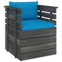 Voir la diapositive 4 : VIDAXL Salon palette de jardin 7 pcs avec coussins Bois de pin massif