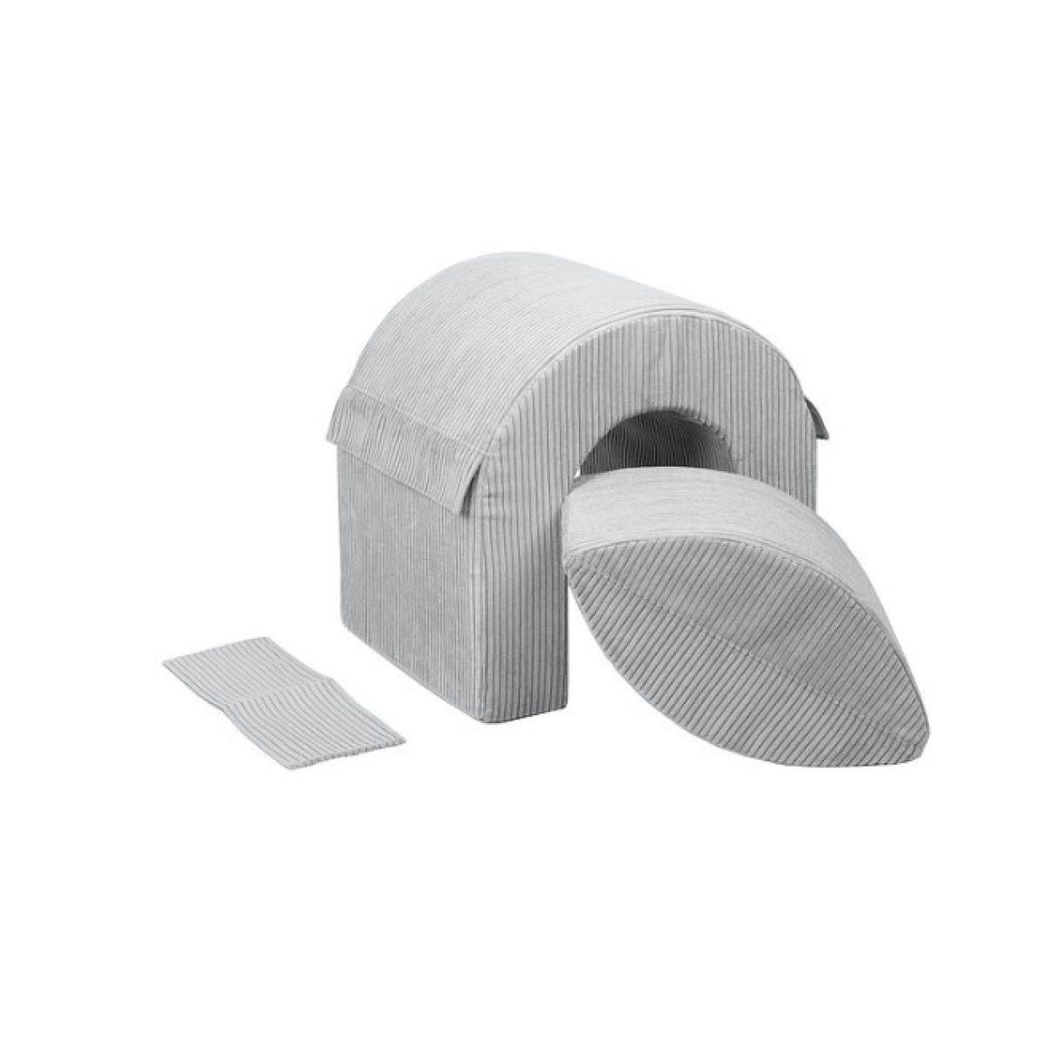 VELINDA Set de 2 blocs en mousse gris velours côtelé