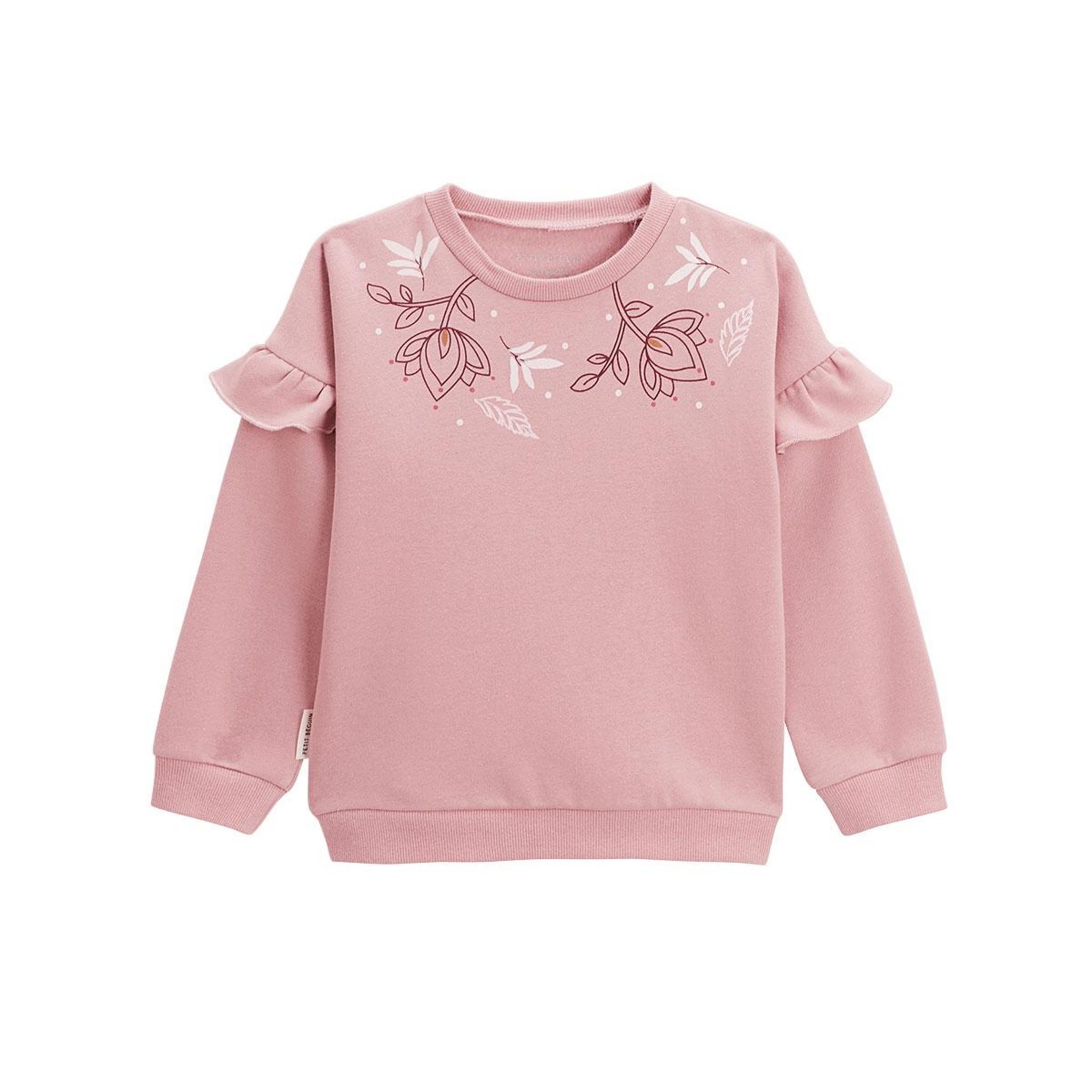 Petit Béguin Sweat-shirt enfant en molleton Deepali. Coloris disponibles : Rose