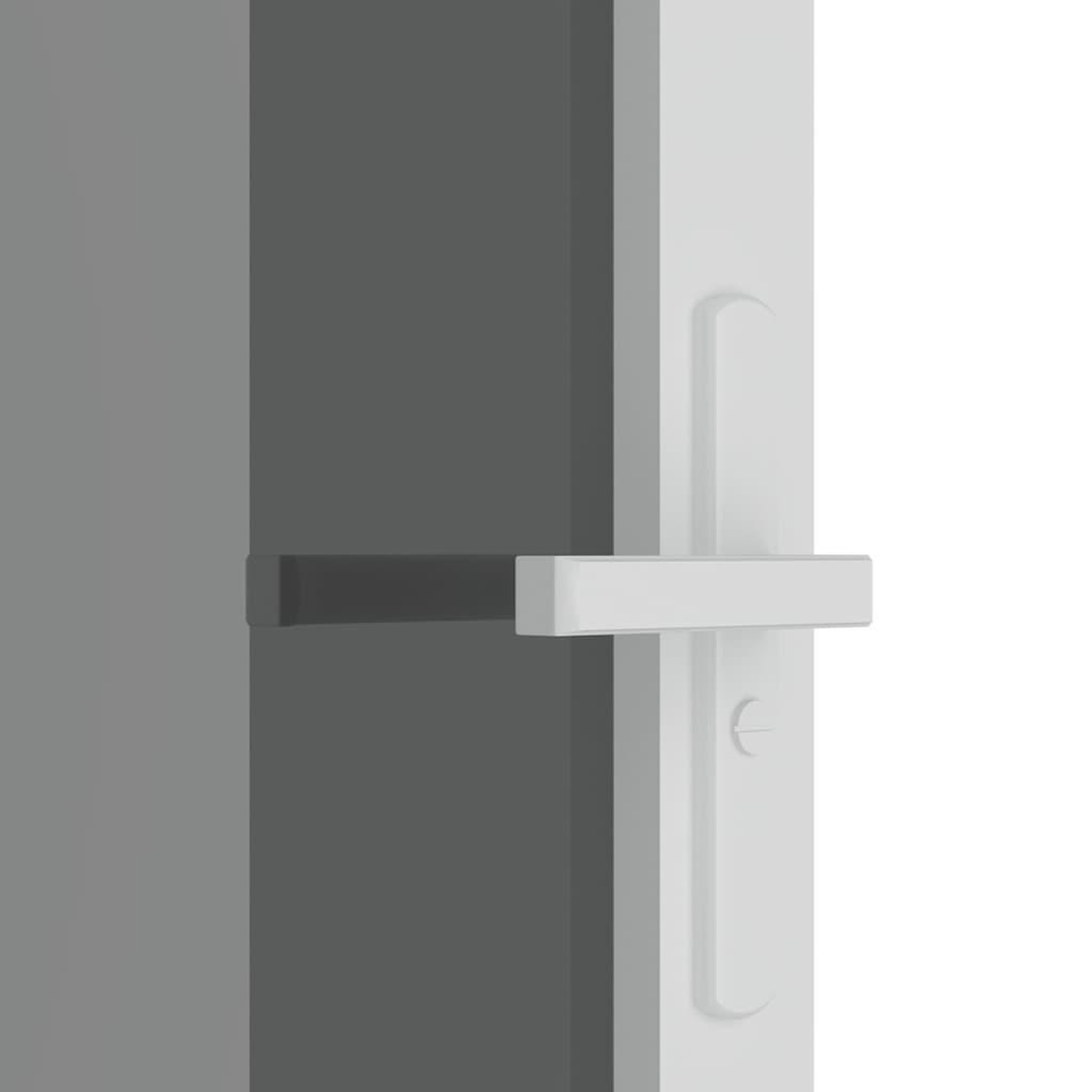 Voir la diapositive 5 : VIDAXL Porte interieure 93x201,5 cm blanc verre esg et aluminium