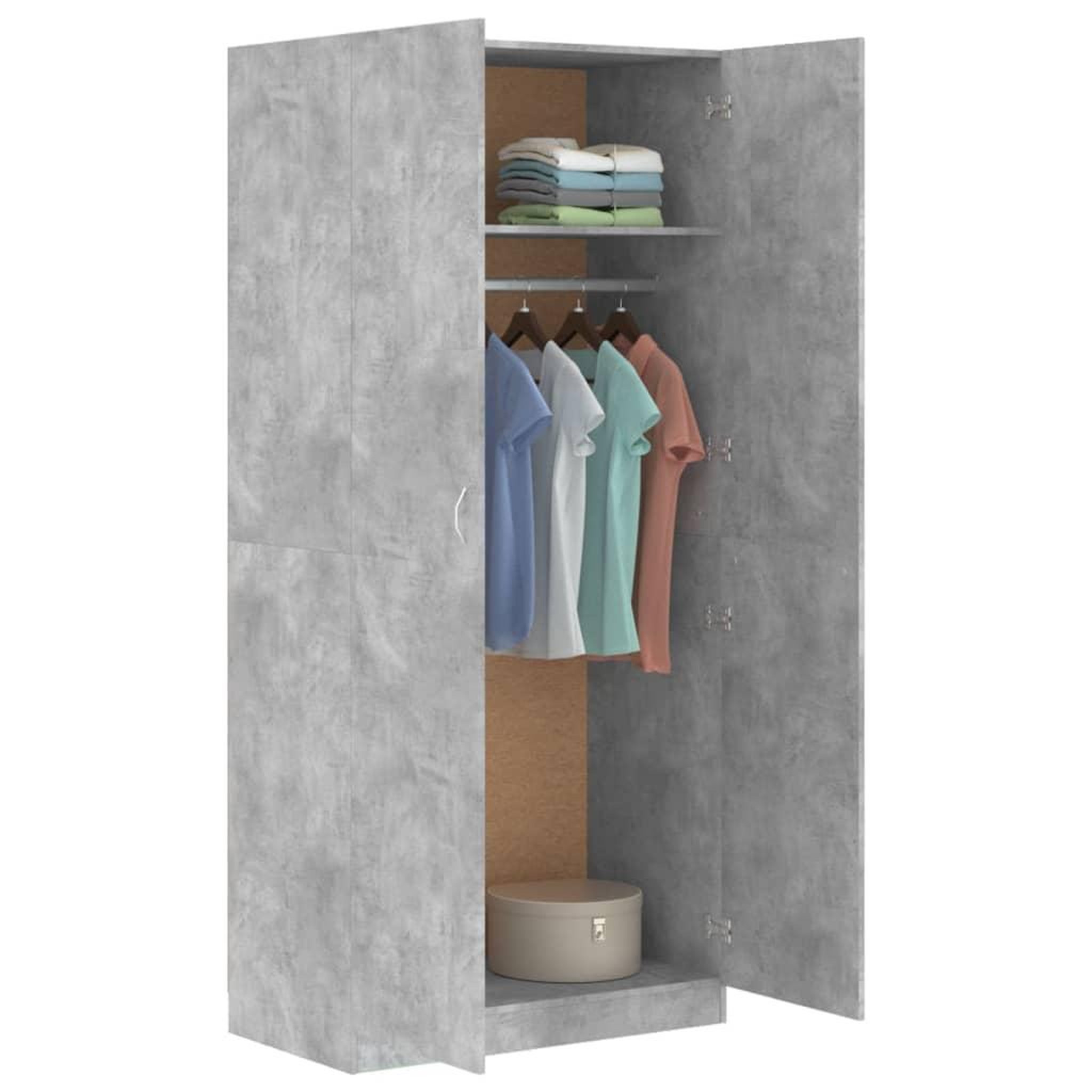Voir la diapositive 4 : VIDAXL Garde-robe Gris beton 90x52x200 cm Bois d'ingenierie