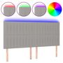 Voir la diapositive 2 : VIDAXL Tete de lit a LED Gris clair 200x5x118/128 cm Tissu