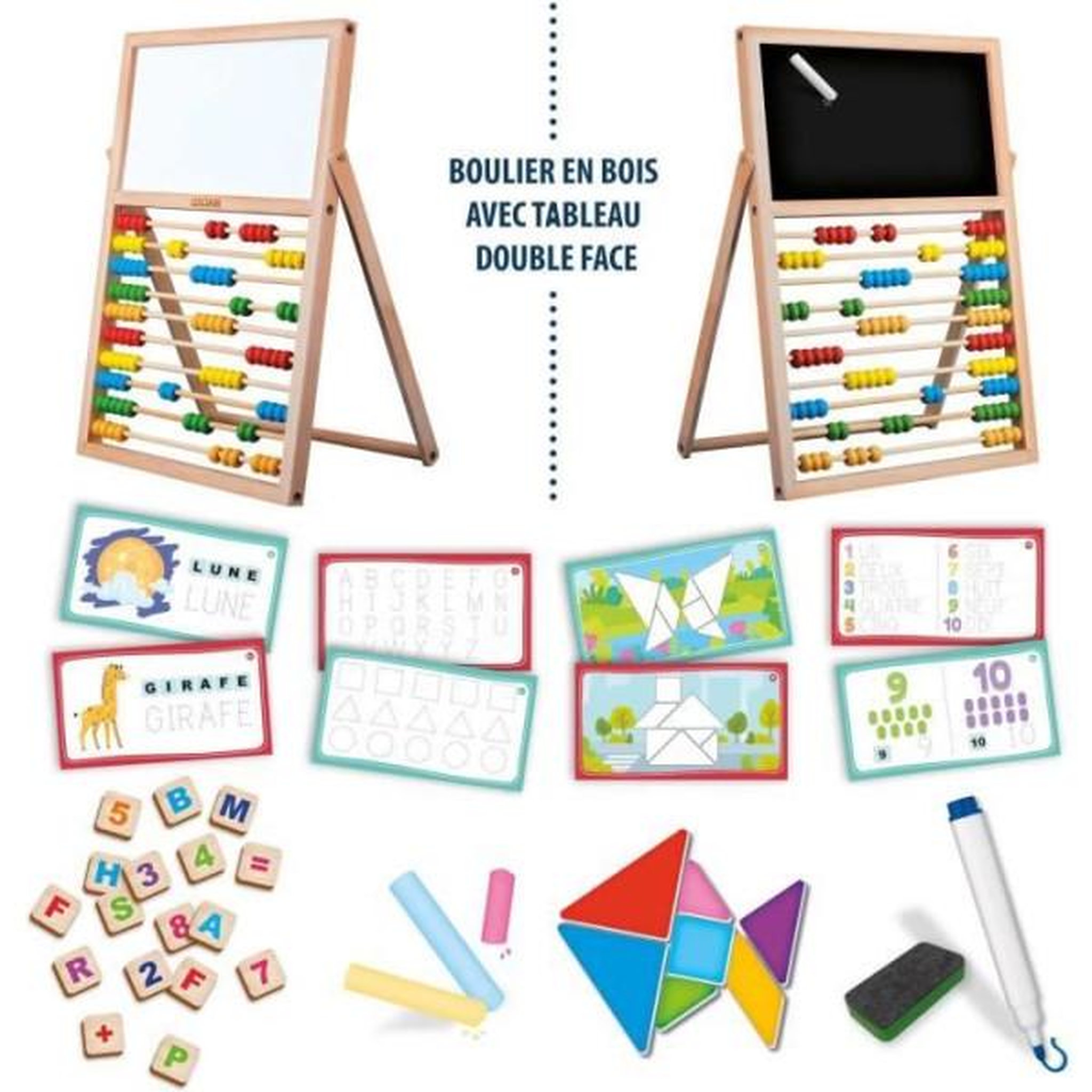 Voir la diapositive 3 : LISCIANI GIOCHI Mes premieres compétences chevalet - Jeu Montessori - MONTESSORI - Tableau Double Face, Lettres et Chiffres Magnétiques