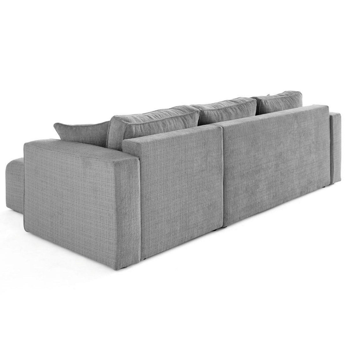 BEST MOBILIER Topaze - canapé d'angle déhoussable réversible 4 places en velours texturé