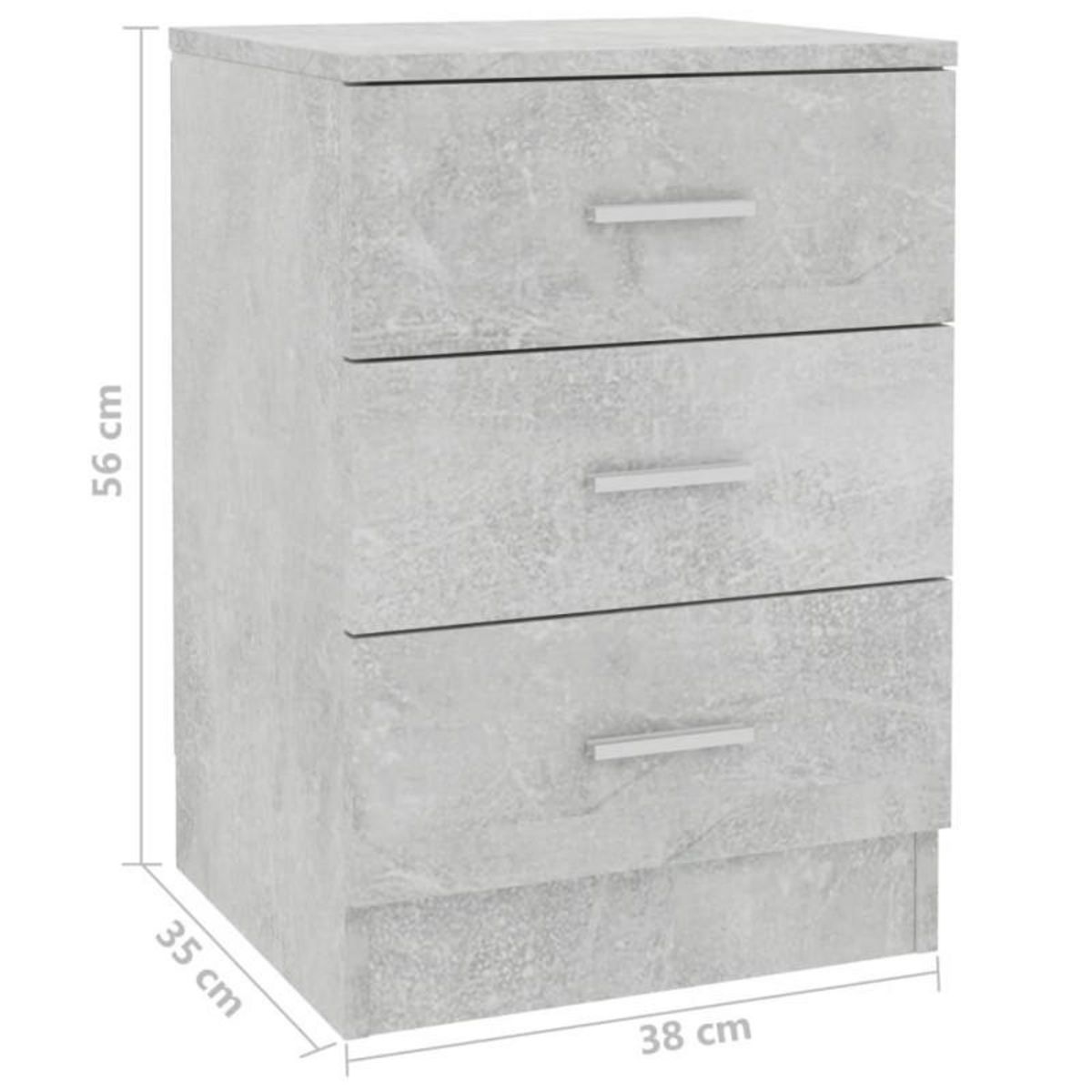 VIDAXL Tables de chevet 2 pcs Gris béton 38x35x56 cm Bois d ingénierie
