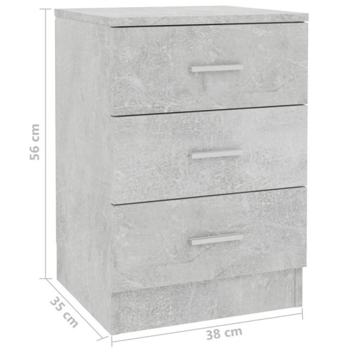 VIDAXL Tables de chevet 2 pcs Gris béton 38x35x56 cm Bois d ingénierie