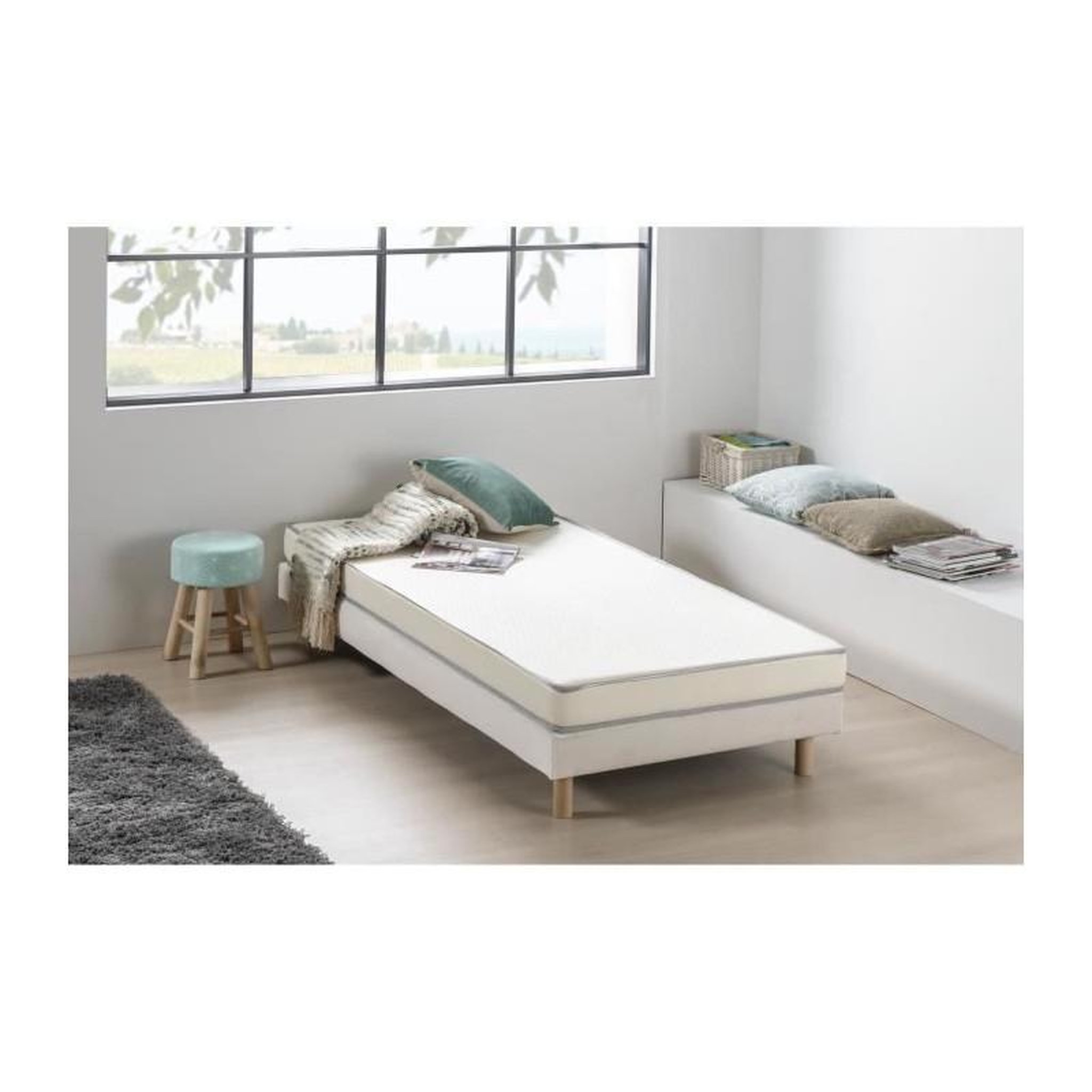 FINLANDEK Matelas mousse 90 x 190 - Confort ferme - Epaisseur 12 cm - Livre roule - FINLANDEK Kietoa