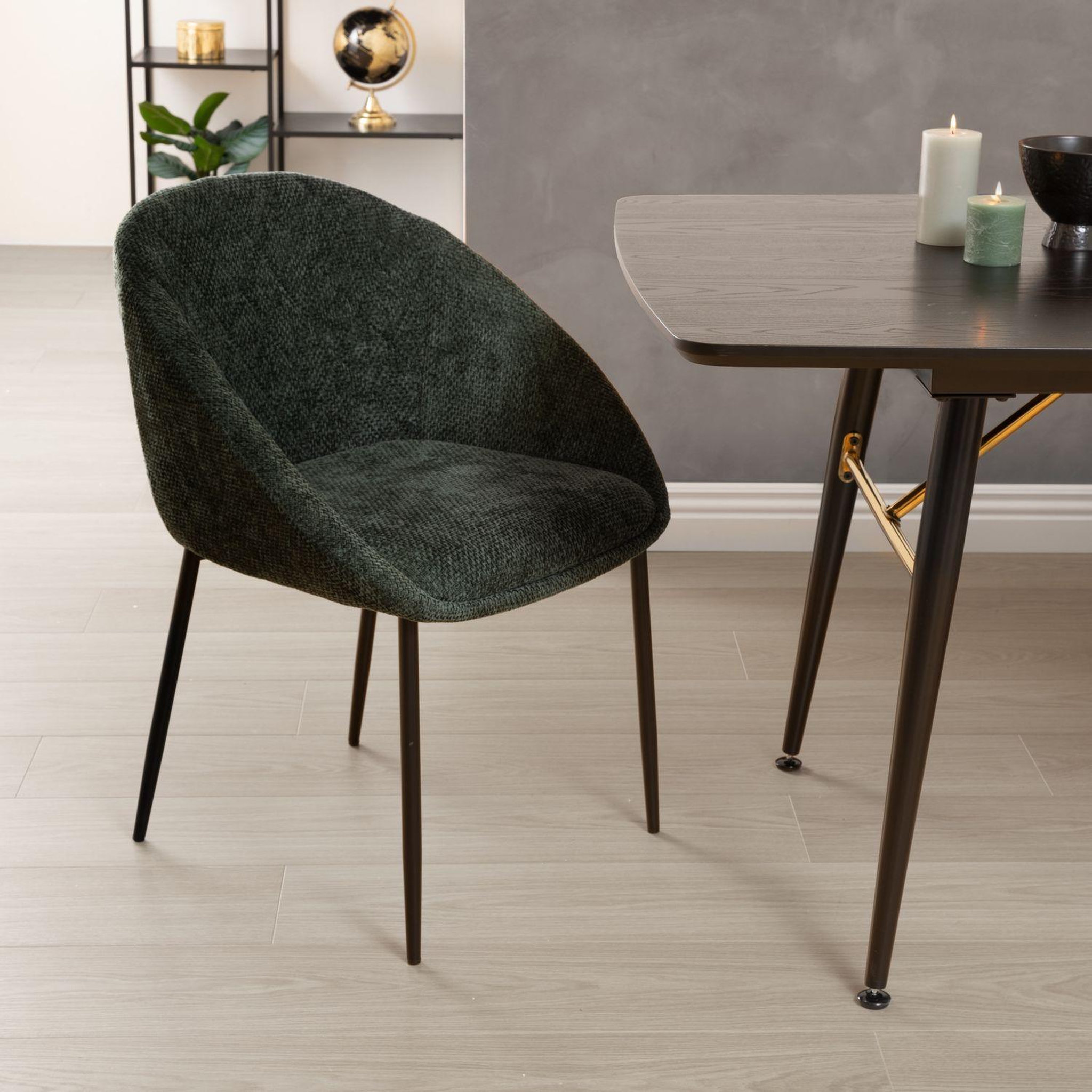 Voir la diapositive 2 : TOILINUX Lot de 2 chaises en tissu chenille seliso