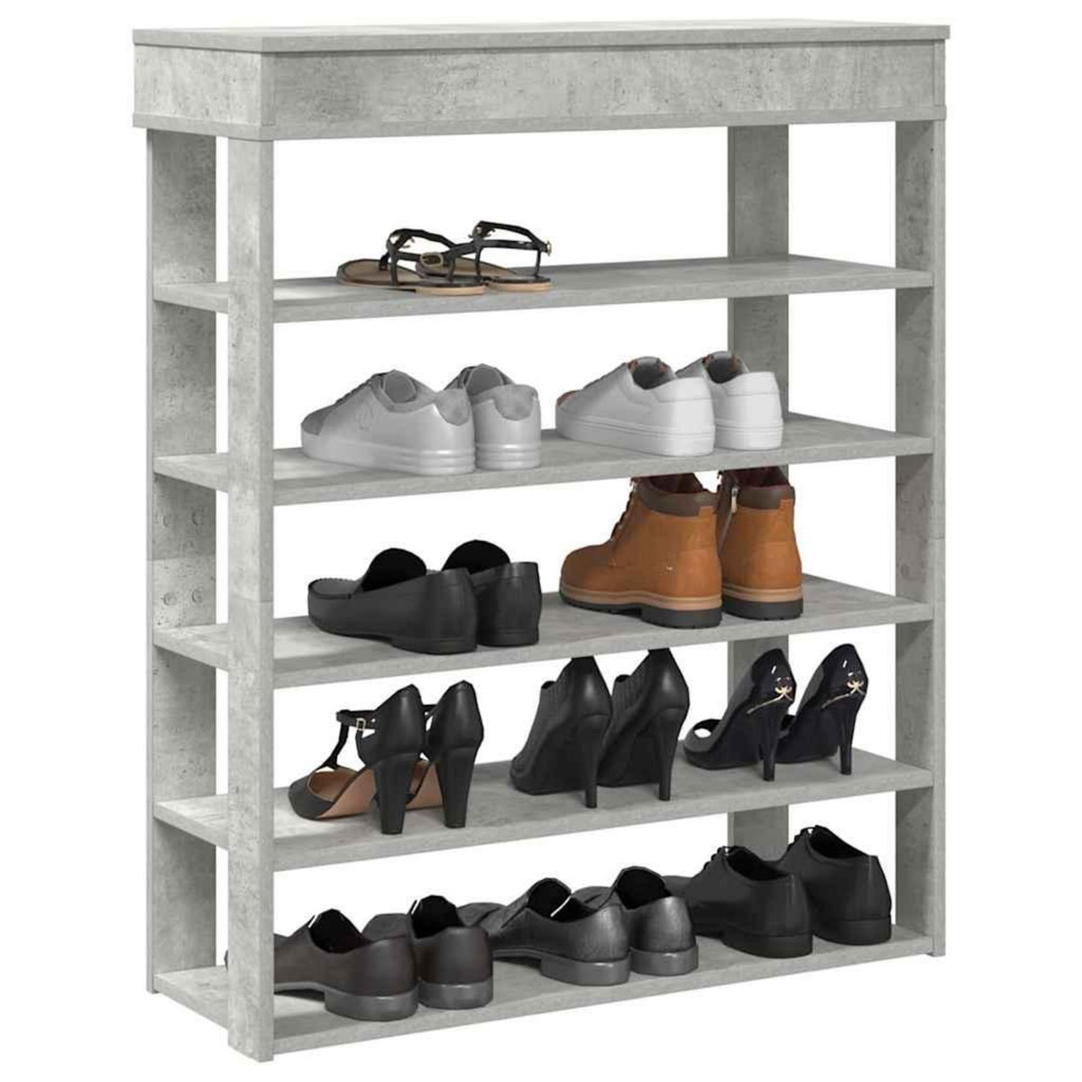 VIDAXL Etagere a chaussures gris beton 80x30x98 cm bois d'ingenierie