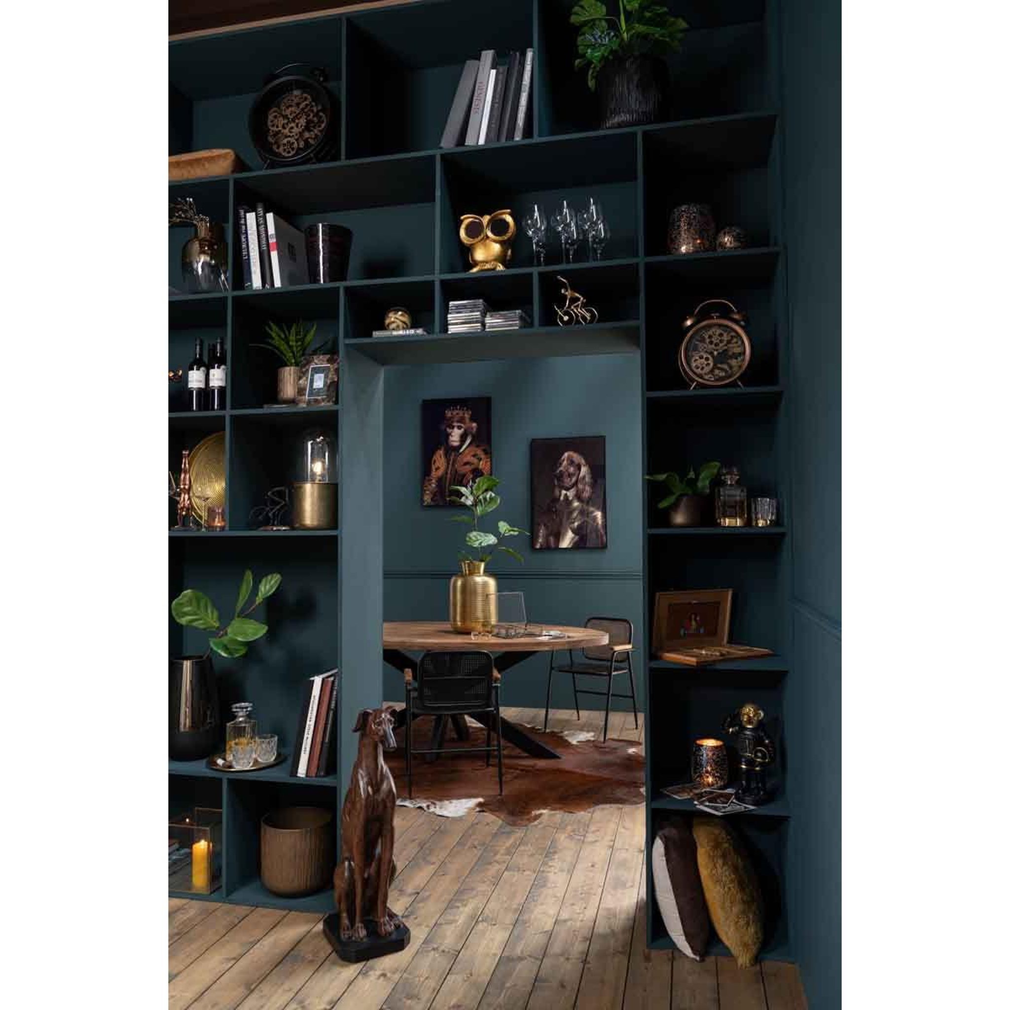 Voir la diapositive 2 : J-LINE Statuette déco  lévrier assis  79cm marron