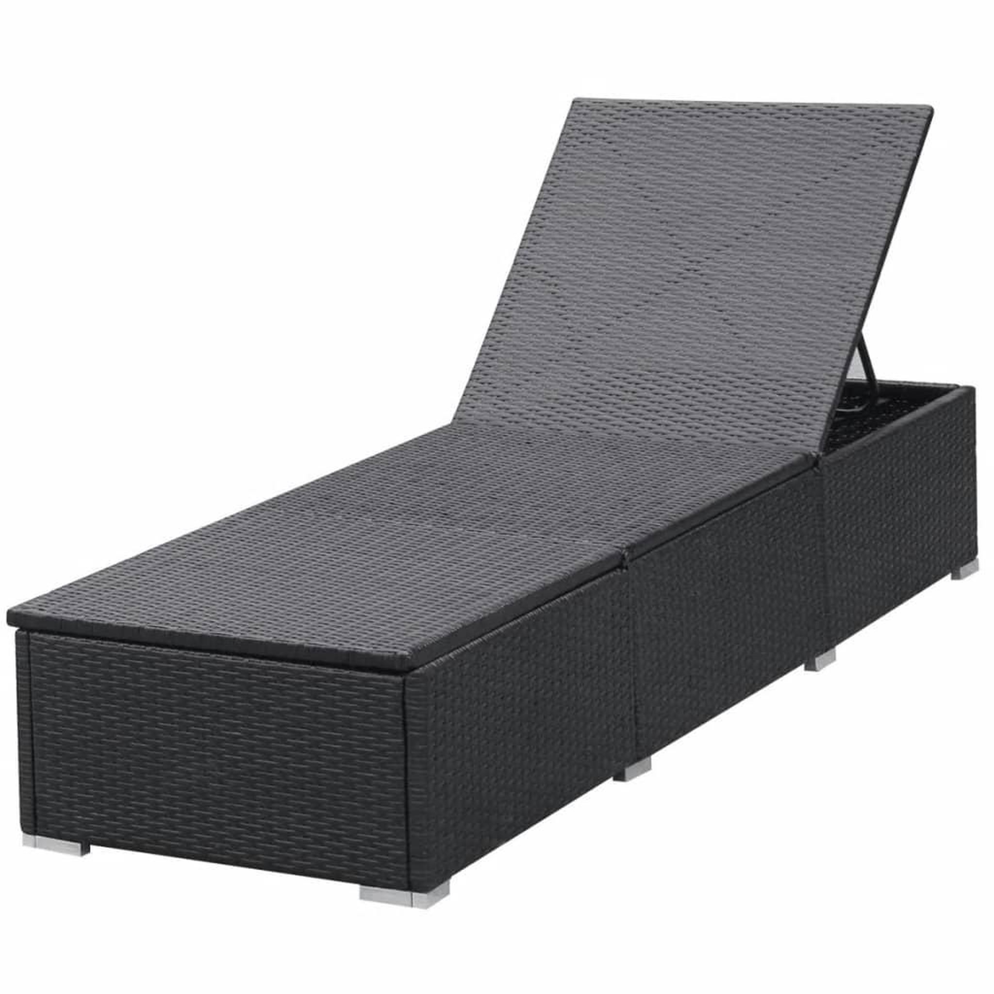 Voir la diapositive 4 : VIDAXL Chaises longues avec coussins lot de 2 resine tressee noir