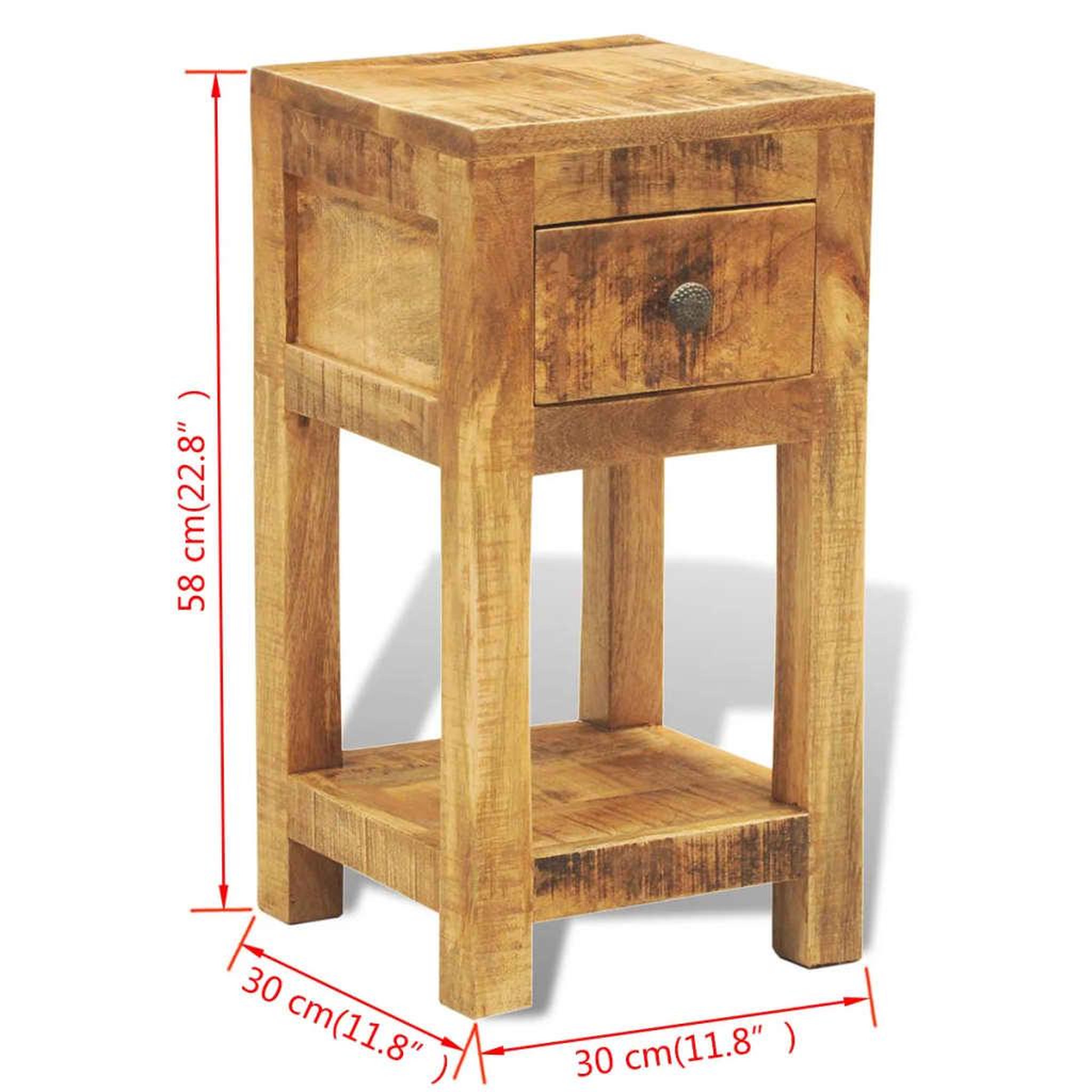 Voir la diapositive 6 : VIDAXL Table de chevet avec 1 tiroir Bois massif de manguier