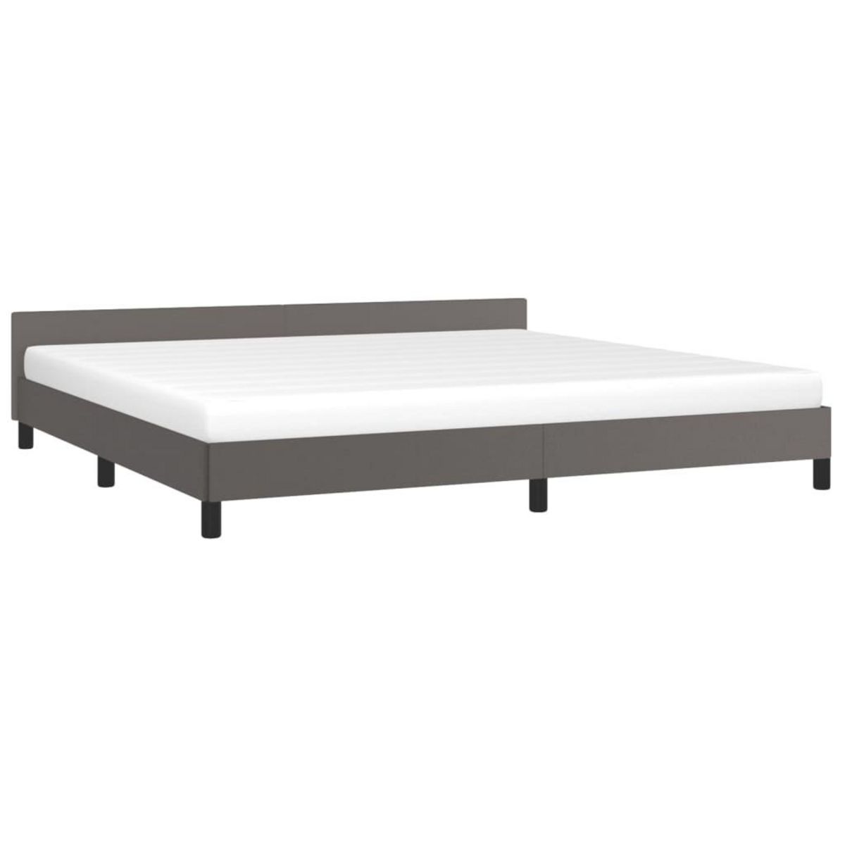 VIDAXL Cadre de lit avec tete de lit sans matelas gris 200x200 cm