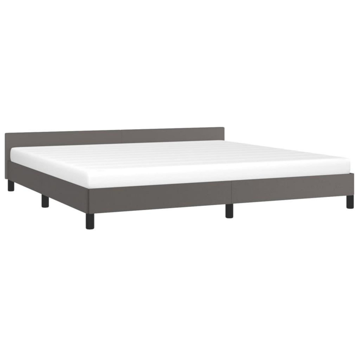 VIDAXL Cadre de lit avec tete de lit sans matelas gris 200x200 cm