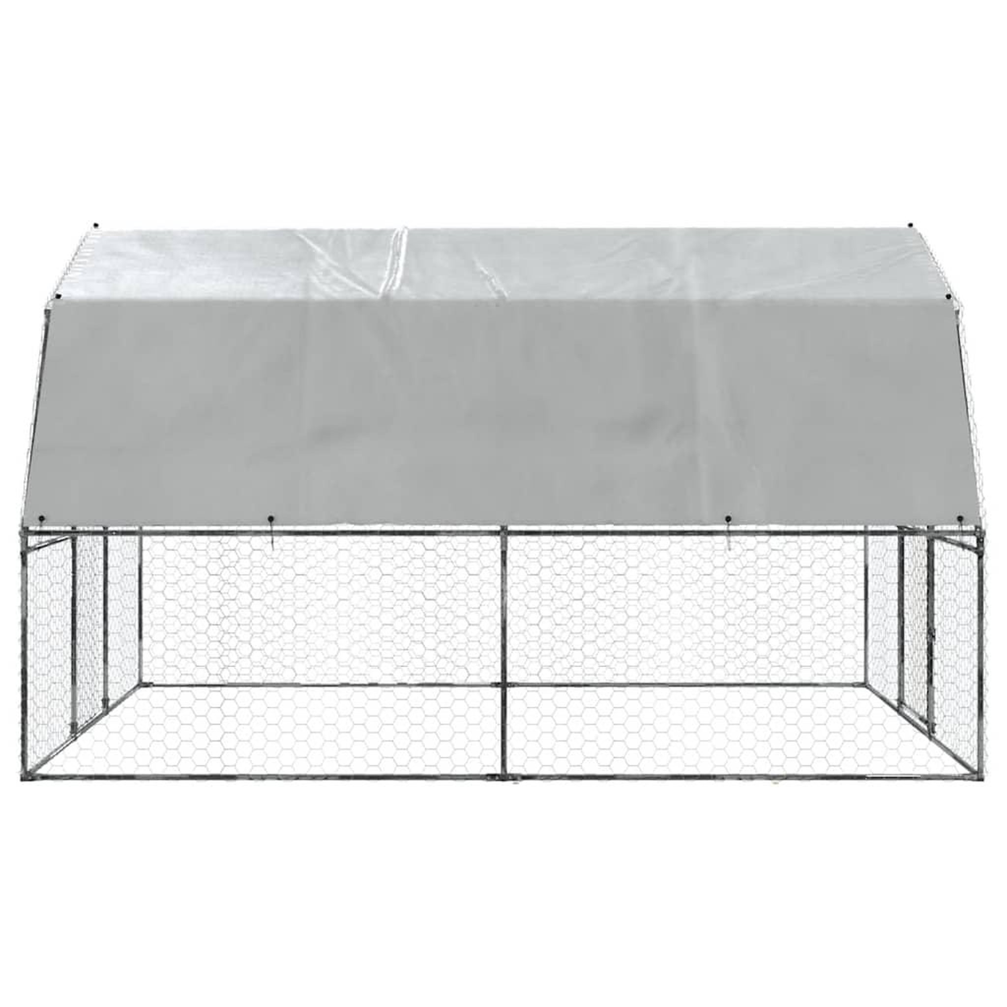 Voir la diapositive 5 : VIDAXL Cage a poules avec toit et porte argente acier galvanise