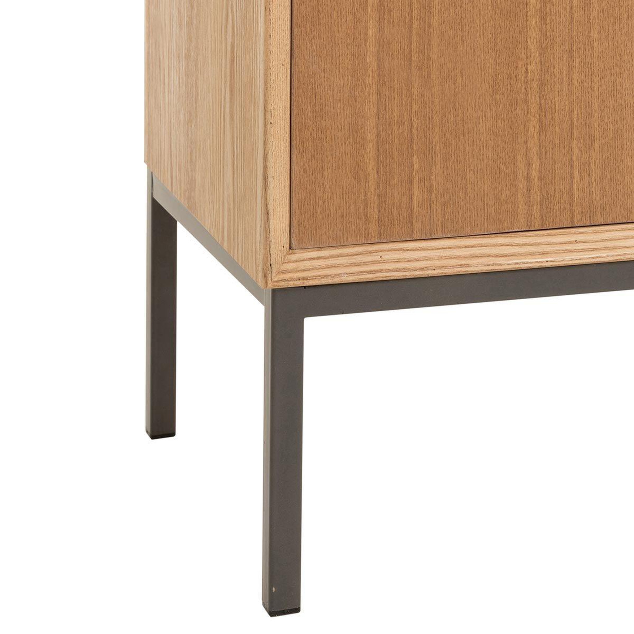 Voir la diapositive 6 : J-LINE Buffet 2 portes en bois  dresa  80cm naturel
