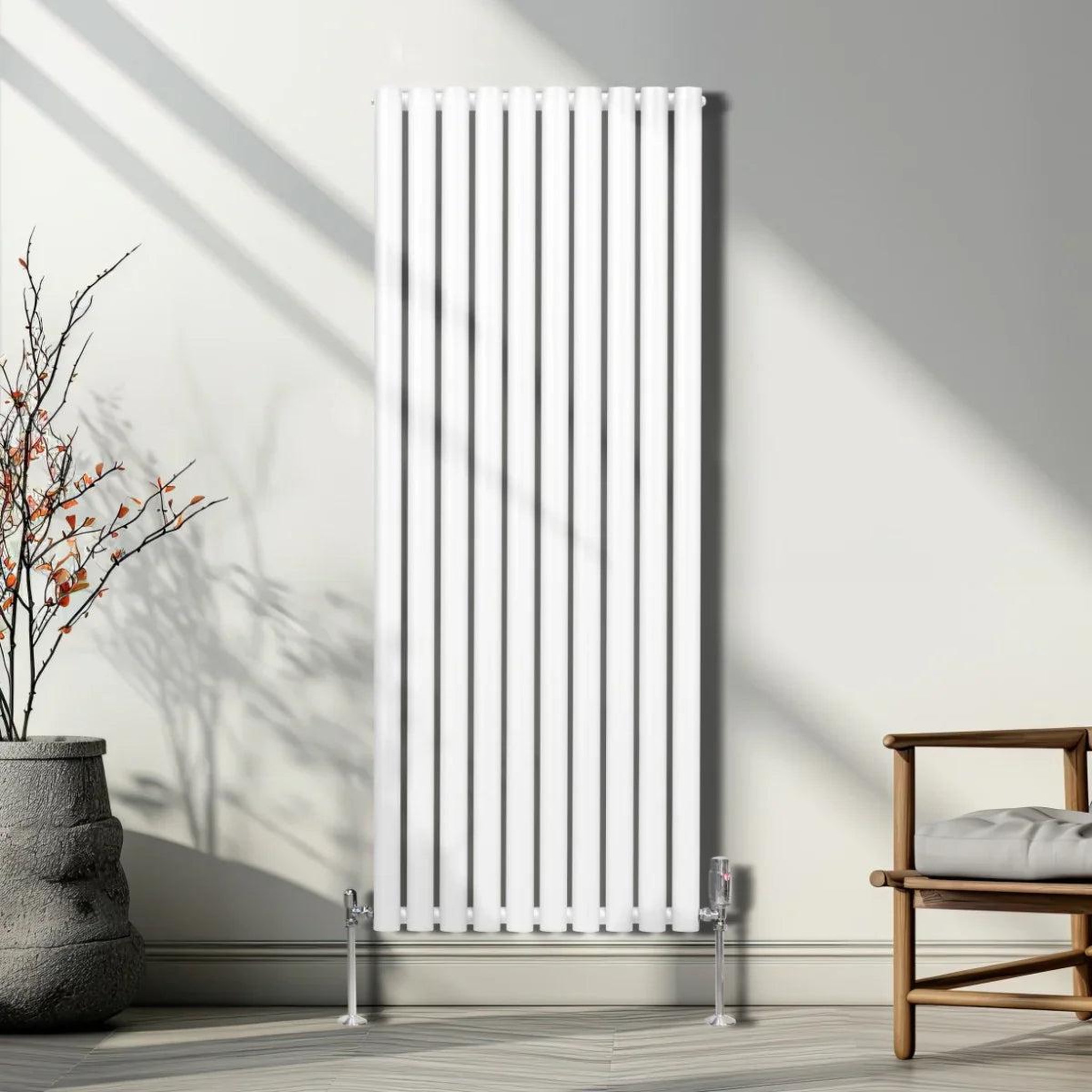 Voir la diapositive 4 : MONSTERSHOP Radiateur à colonnes ovales & robinet, 2 panneaux - 1600 x 600 mm