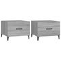 Voir la diapositive 2 : VIDAXL Tables basses avec pieds en metal 2 pcs Sonoma gris 50x50x40 cm