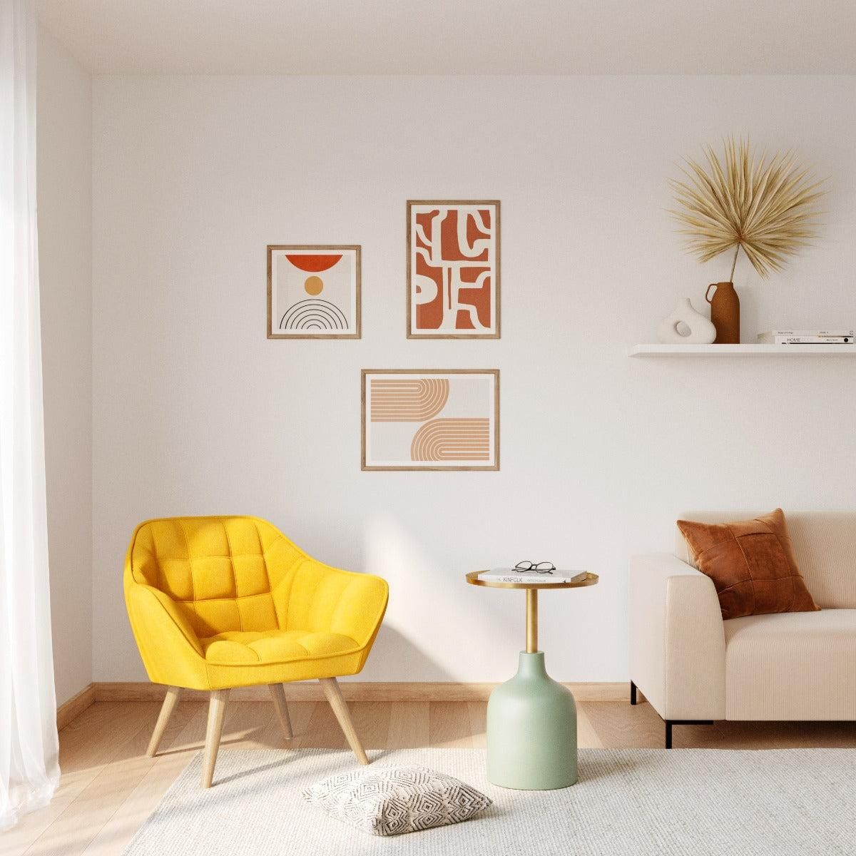 Rendez vous déco Table d'appoint ronde en métal  vert d'eau et laiton D40 cm - Lyne