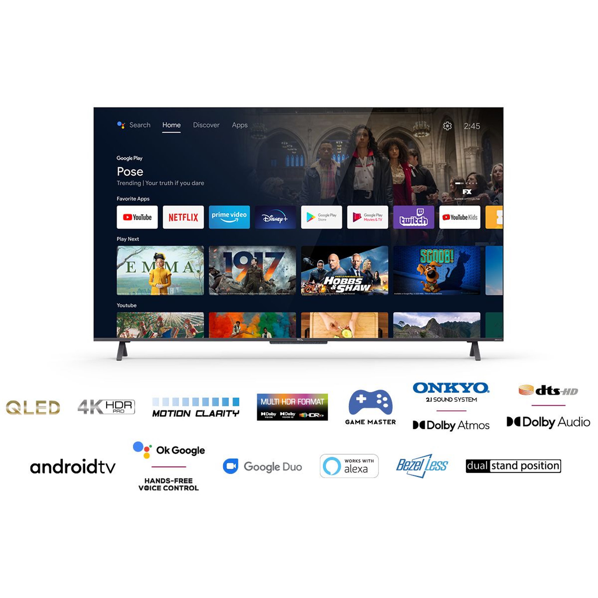 Voir la diapositive 2 : TCL TV QLED 65C725 Android TV