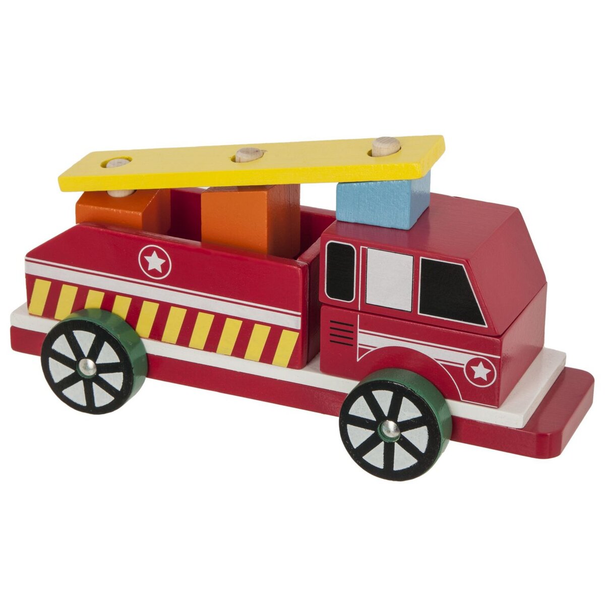 Be Toys Camion pompier en bois - Rouge