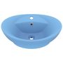 Voir la diapositive 2 : VIDAXL Lavabo ovale a trop-plein Bleu clair mat 58,5x39 cm Ceramique