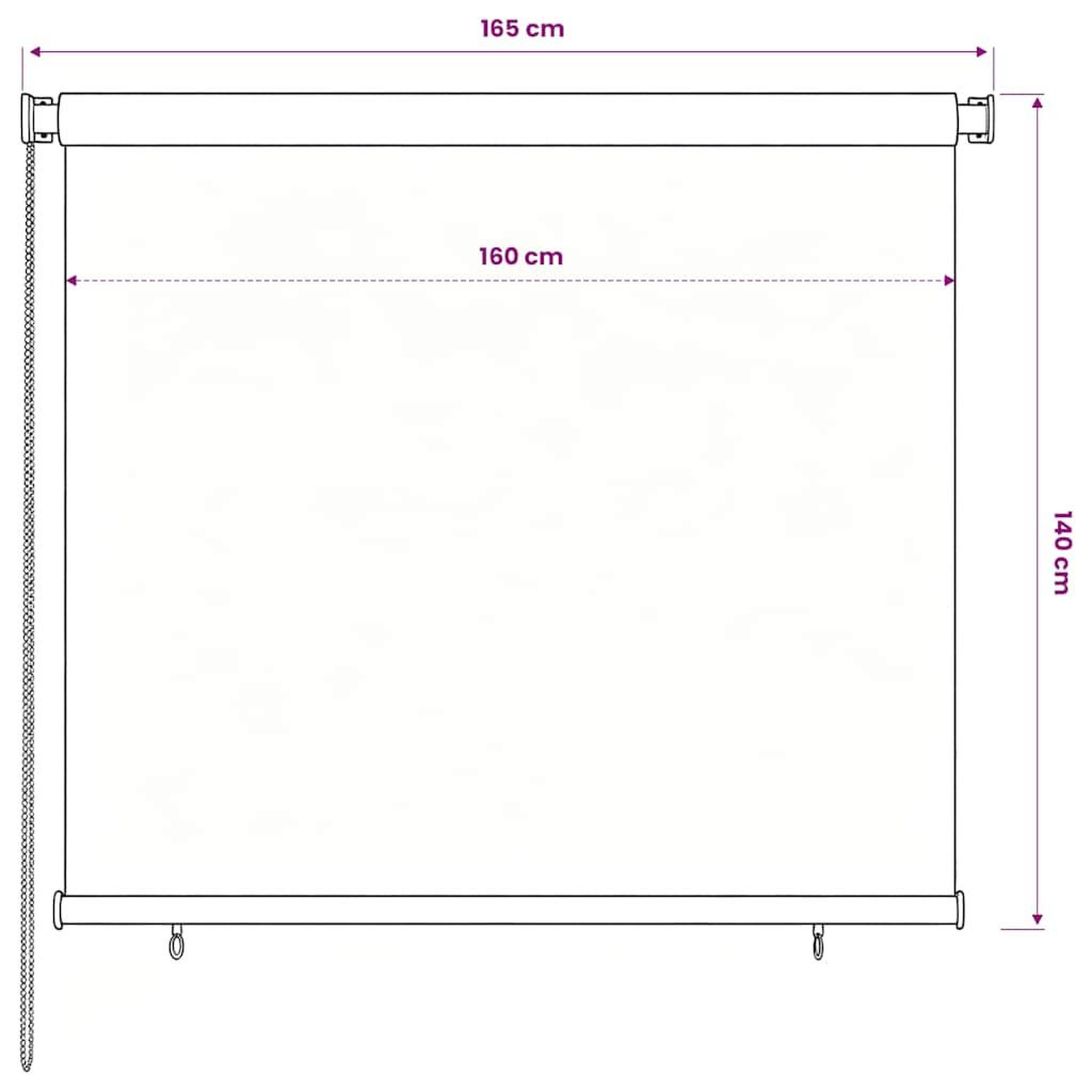 Voir la diapositive 6 : VIDAXL Store roulant d'exterieur 165 (l) x 140 (h) cm noir