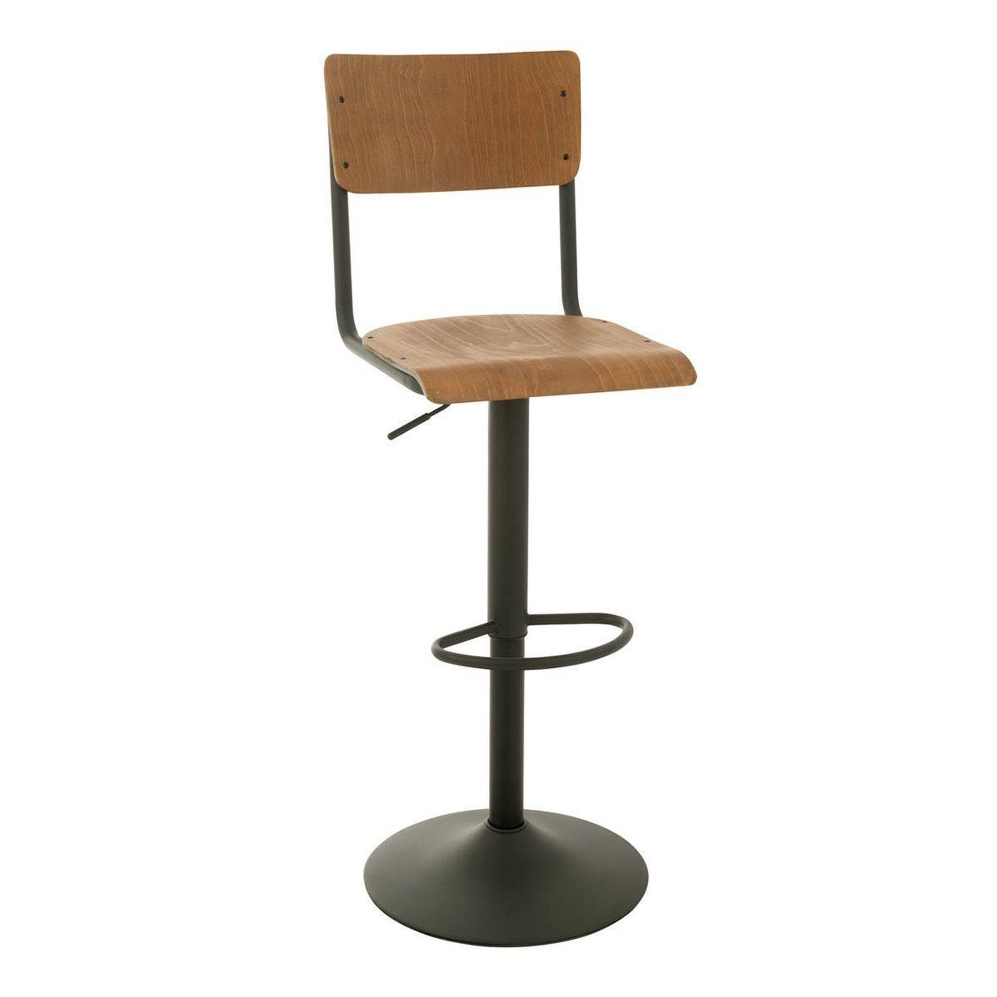 Voir la diapositive 2 : J-LINE Tabouret de bar en bois  mauricio  105cm marron