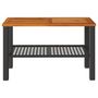 Voir la diapositive 4 : VIDAXL Table de jardin noir 70x38x42 cm resine tressee et bois acacia