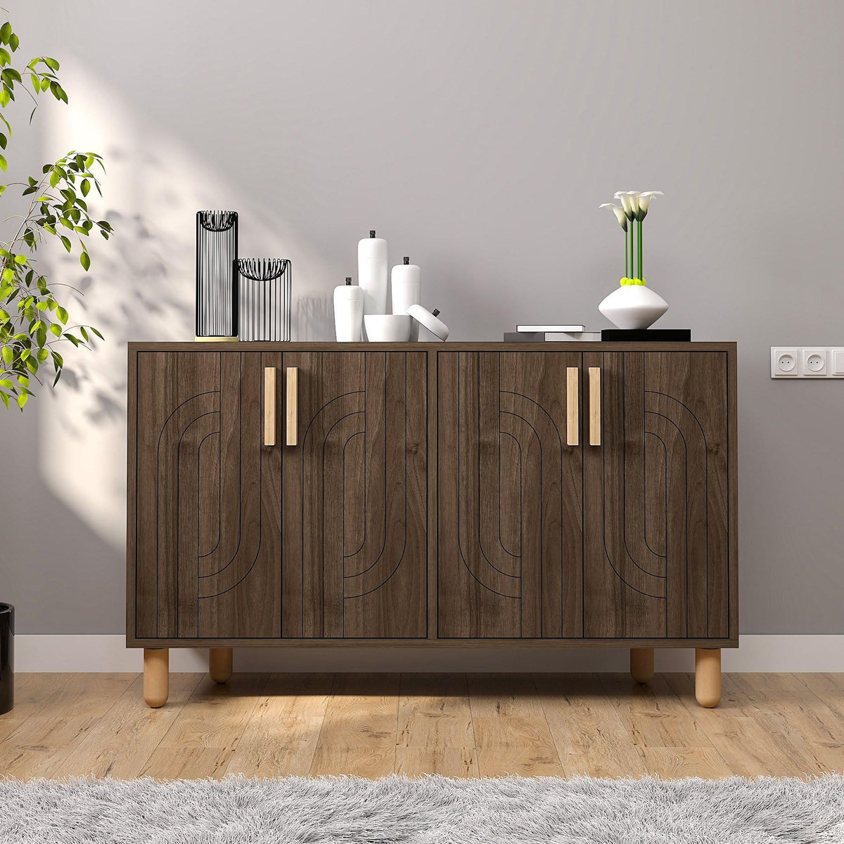Habitat et Jardin Buffet en bois  Rodney  - 120 x 30 x 74 cm - Marron