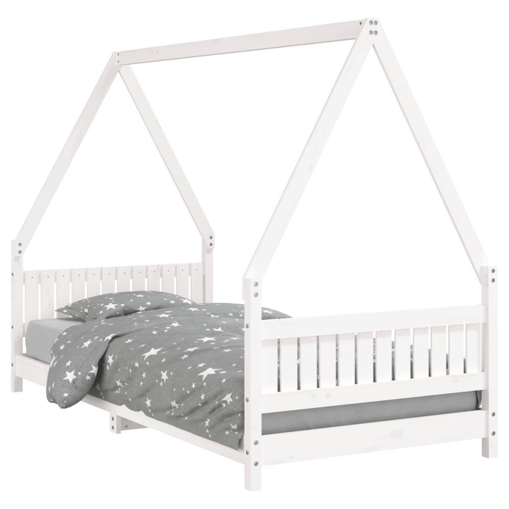 Voir la diapositive 2 : VIDAXL Cadre de lit pour enfants blanc 90x200 cm bois de pin massif