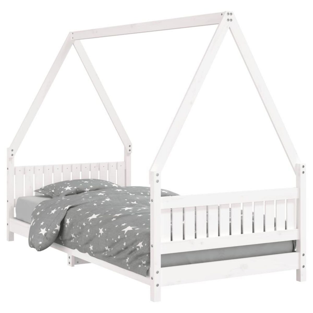 VIDAXL Cadre de lit pour enfants blanc 90x200 cm bois de pin massif