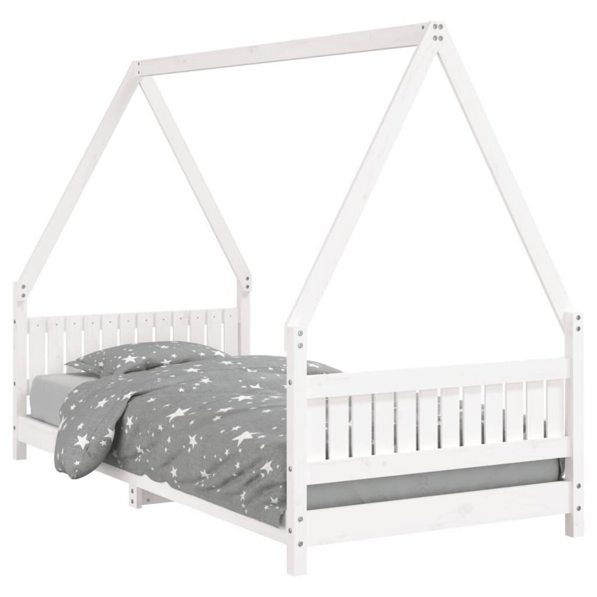 VIDAXL Cadre de lit pour enfants blanc 90x200 cm bois de pin massif