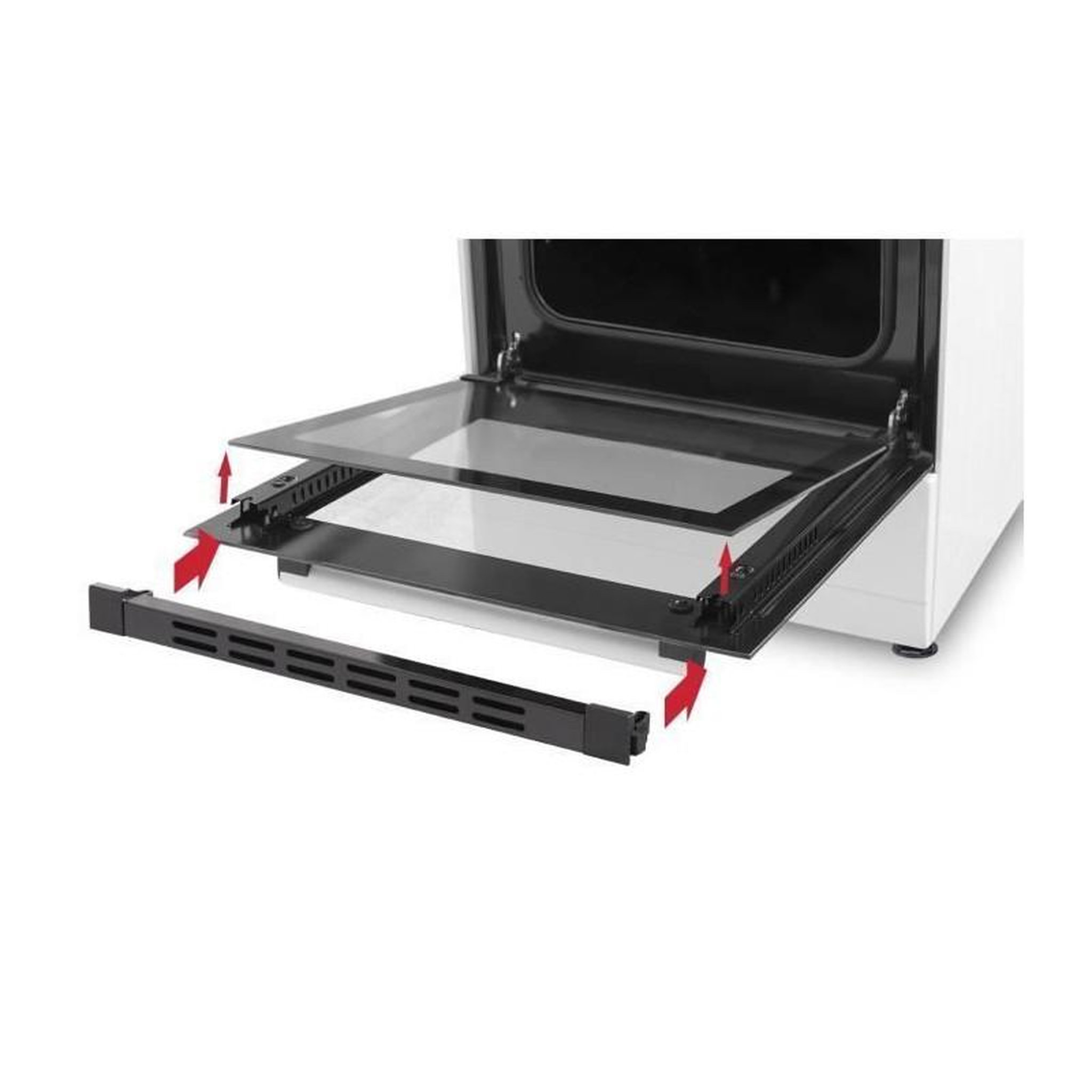 Voir la diapositive 5 : OCEANIC Cuisinière vitrocéramique électrique 4 foyers four 48L 50cm blanc OCEANIC - CV5050W8