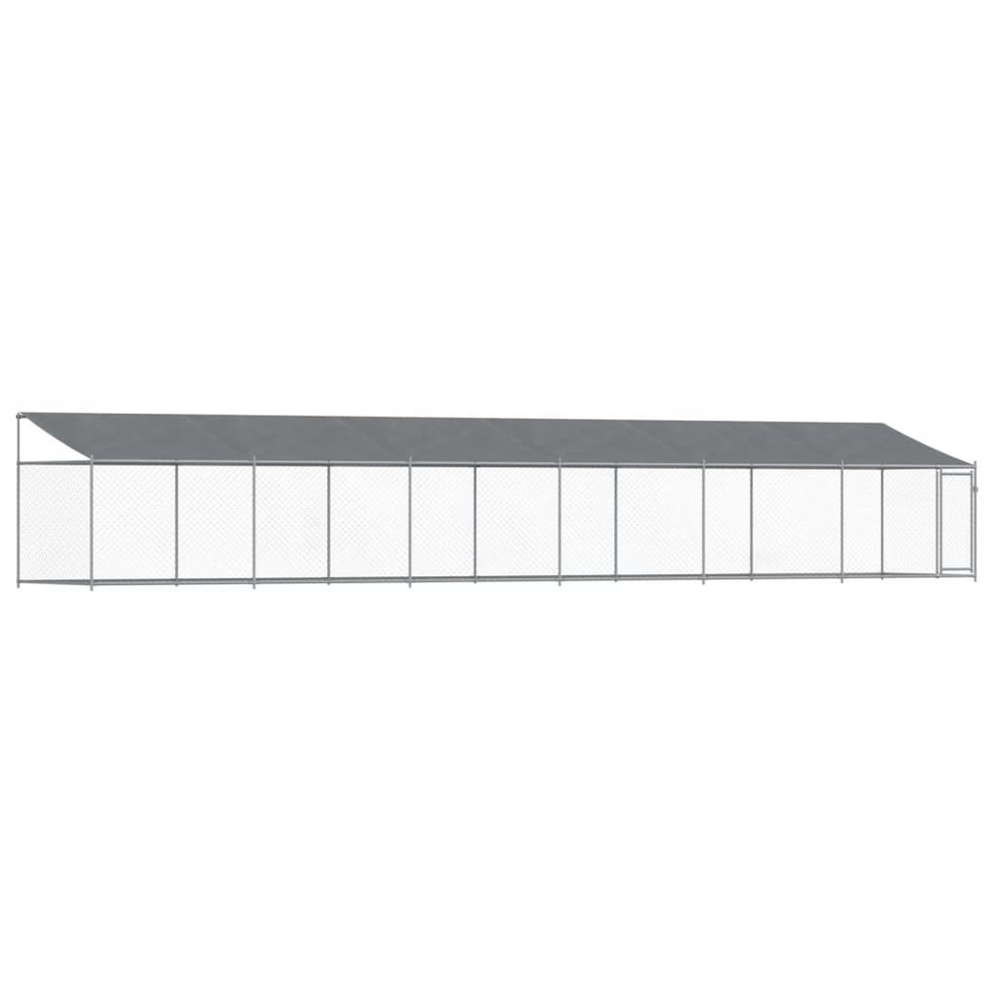 Voir la diapositive 2 : VIDAXL Cage pour chien avec toit et porte gris 12x2x2m acier galvanise