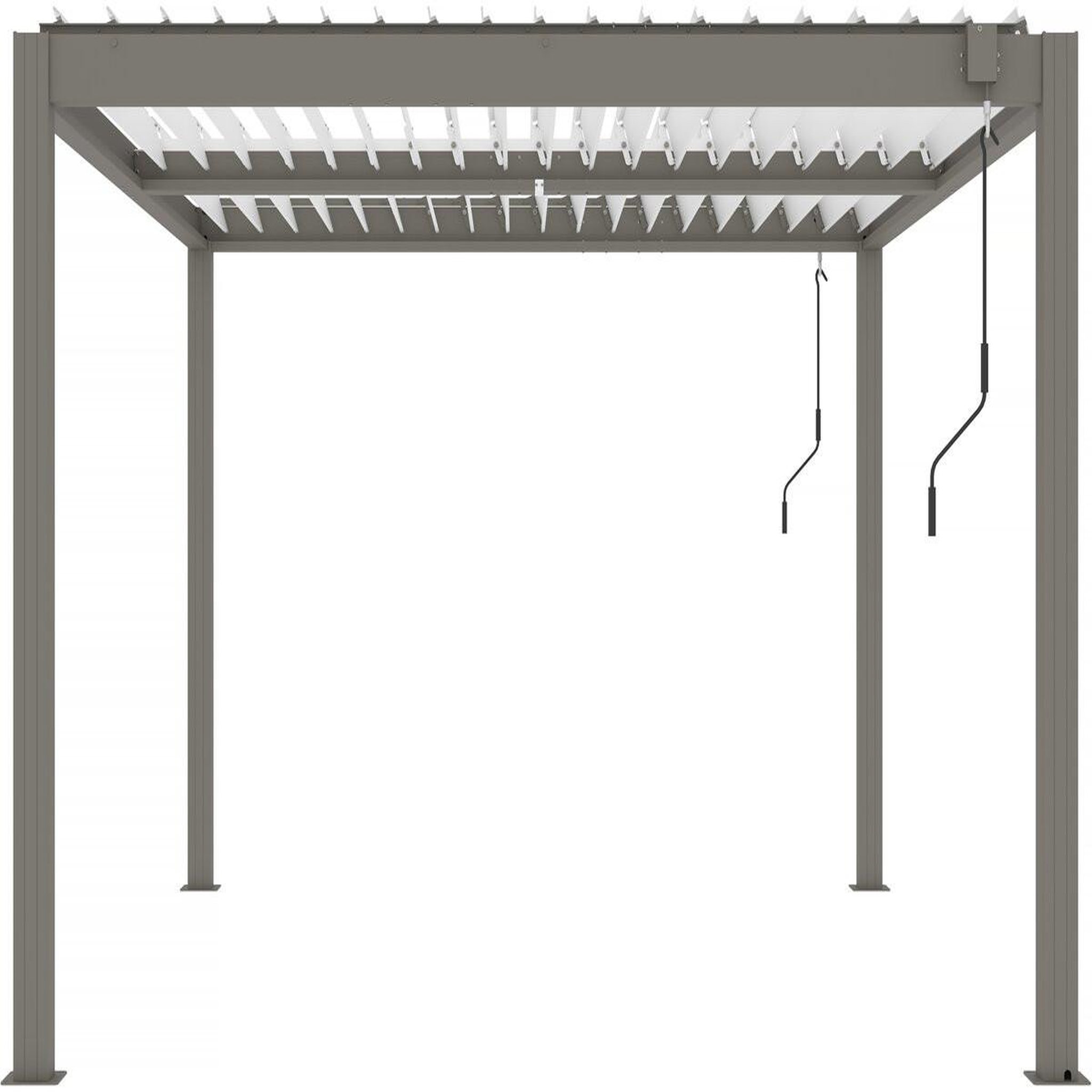 Voir la diapositive 1 : Habitat et Jardin Pergola bioclimatique  windsor  - 3 x 4 m - taupe
