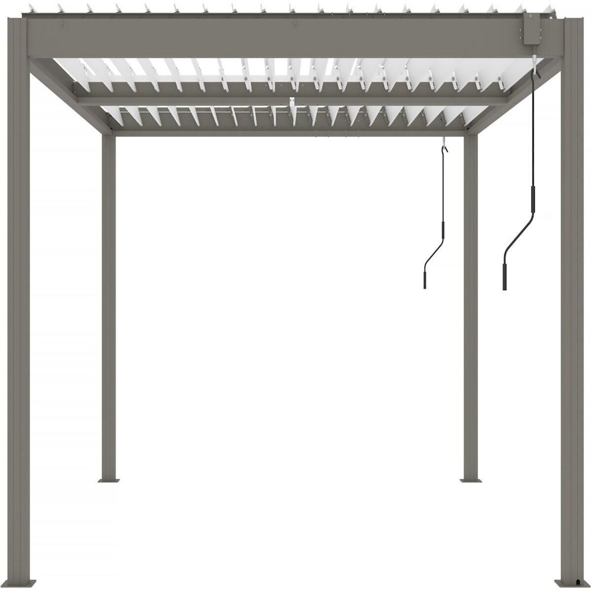 Habitat et Jardin Pergola bioclimatique  Windsor  - 3 x 4 m - Taupe