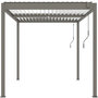 Voir la diapositive 1 : Habitat et Jardin Pergola bioclimatique  Windsor  - 3 x 4 m - Taupe