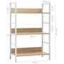 Voir la diapositive 6 : VIDAXL Bibliotheque a 3 niveaux chene 60x27,6x90,5cm bois d'ingenierie