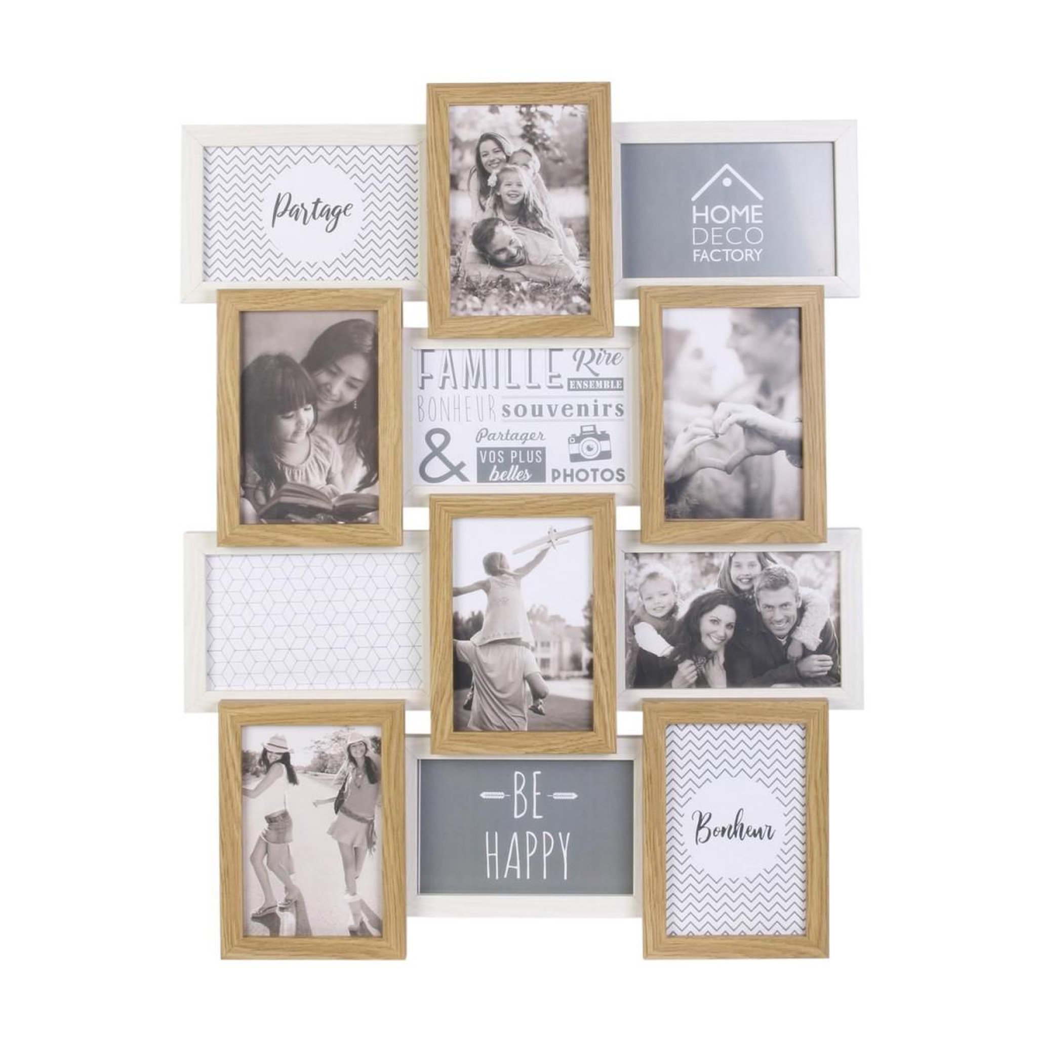 The Home Deco Factory Pêle-mêle 12 photos  polk  58cm naturel & blanc
