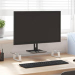VIDAXL Support de moniteur blanc 60x20x8 cm verre trempé et métal