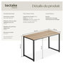 Voir la diapositive 6 : tectake Bureau Style industriel Grand espace pour les jambes