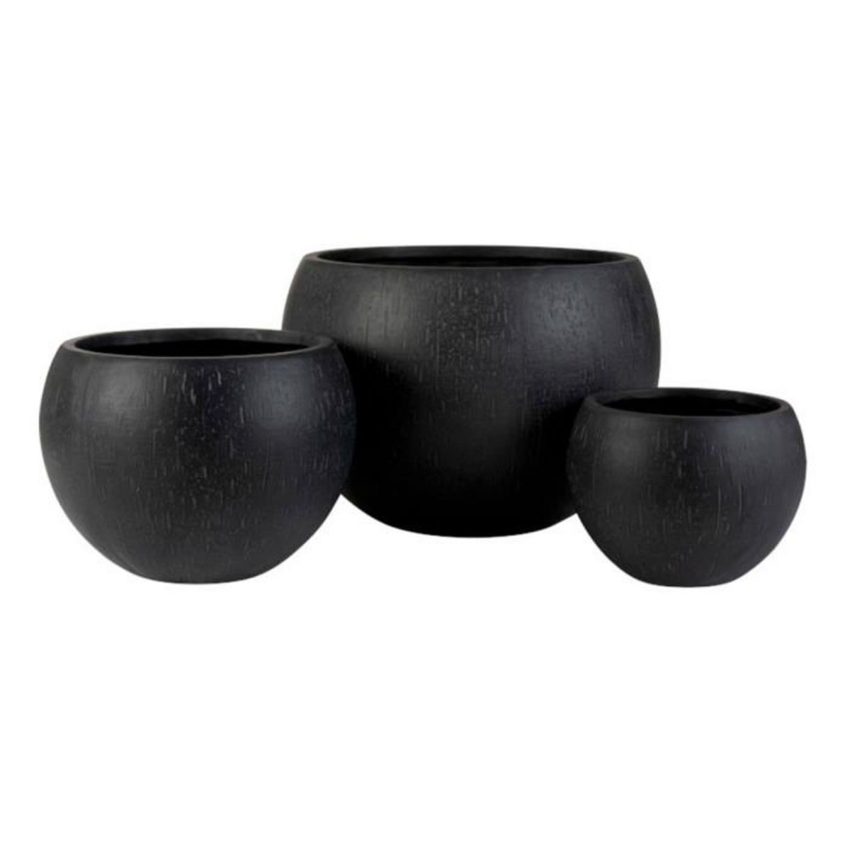 Paris Prix Lot de 3 Cache-Pots Design  Argile  55cm Noir