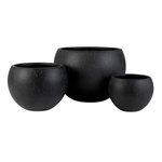 Paris Prix Lot de 3 Cache-Pots Design  Argile  55cm Noir