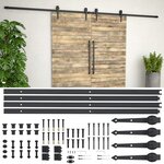 VIDAXL Kit de materiel pour porte coulissante 2 x 183 cm Acier Noir