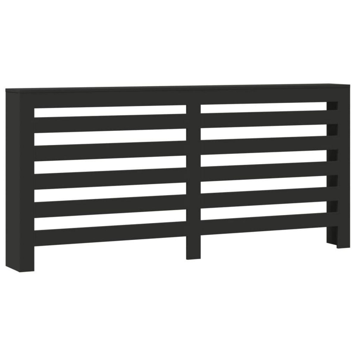 VIDAXL Cache-radiateur noir 175x20x82 cm bois d'ingenierie