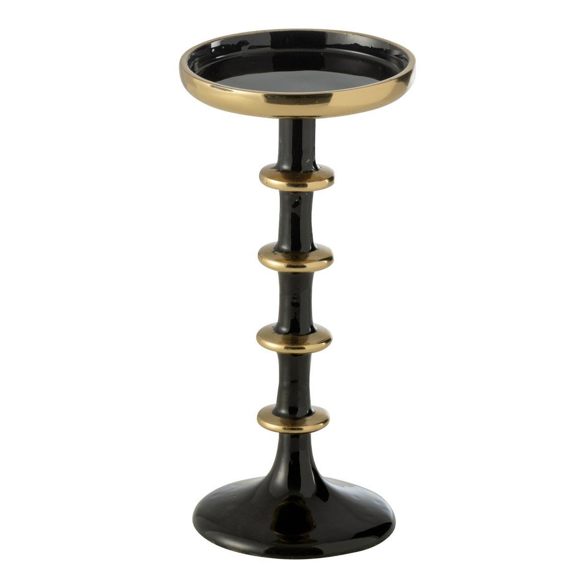J-LINE Bougeoir boule en métal  ramiro  23cm noir & or