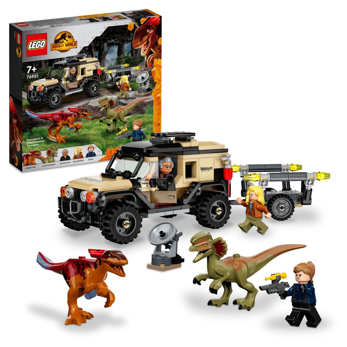 LEGO Jurassic World 76951 Le Transport du Pyroraptor et du Dilophosaurus, Jouet 