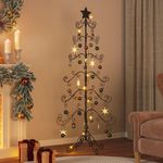 VIDAXL Arbre de Noël en metal pour decoration noir 180 cm