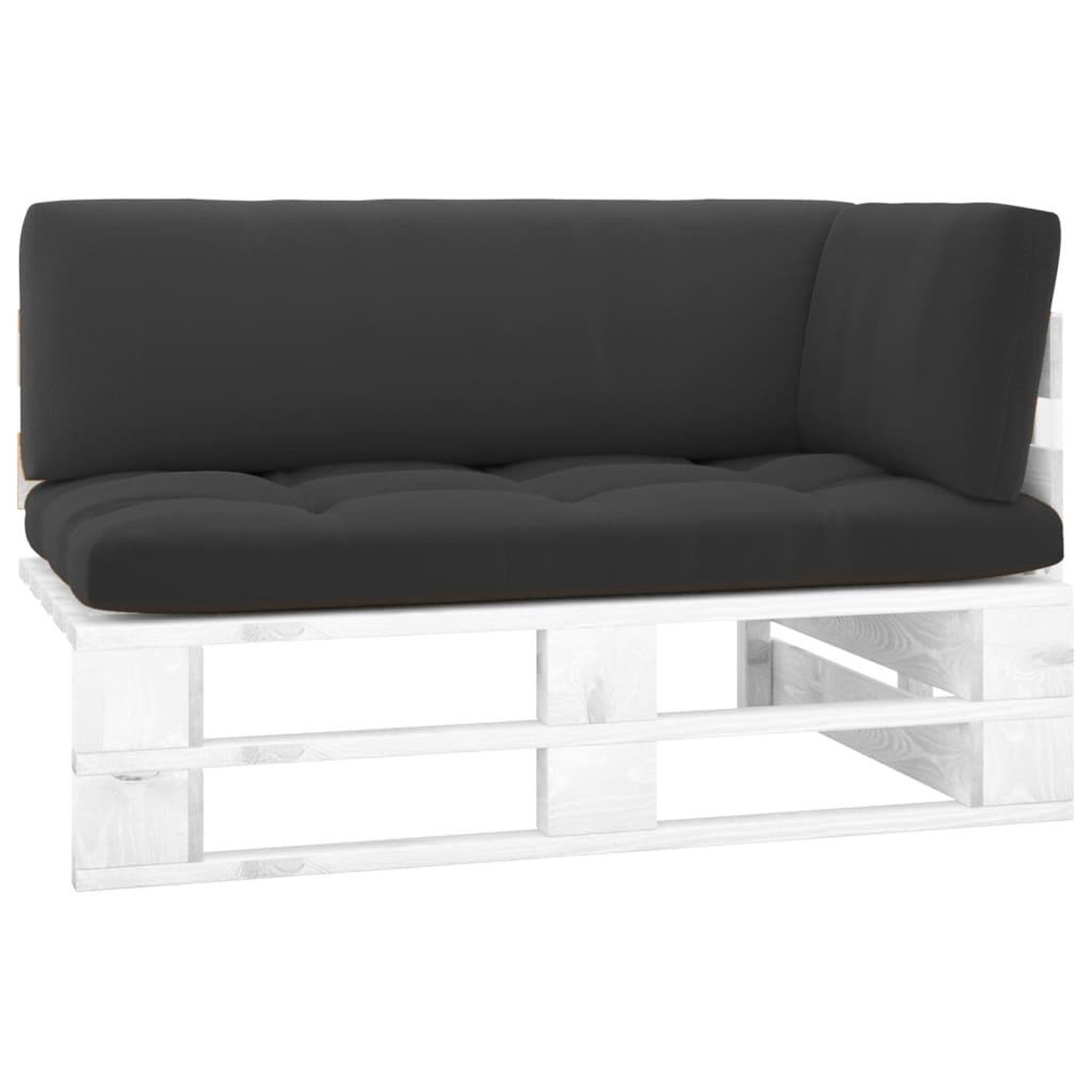 VIDAXL Canape d'angle palette de jardin Bois de pin impregne de blanc